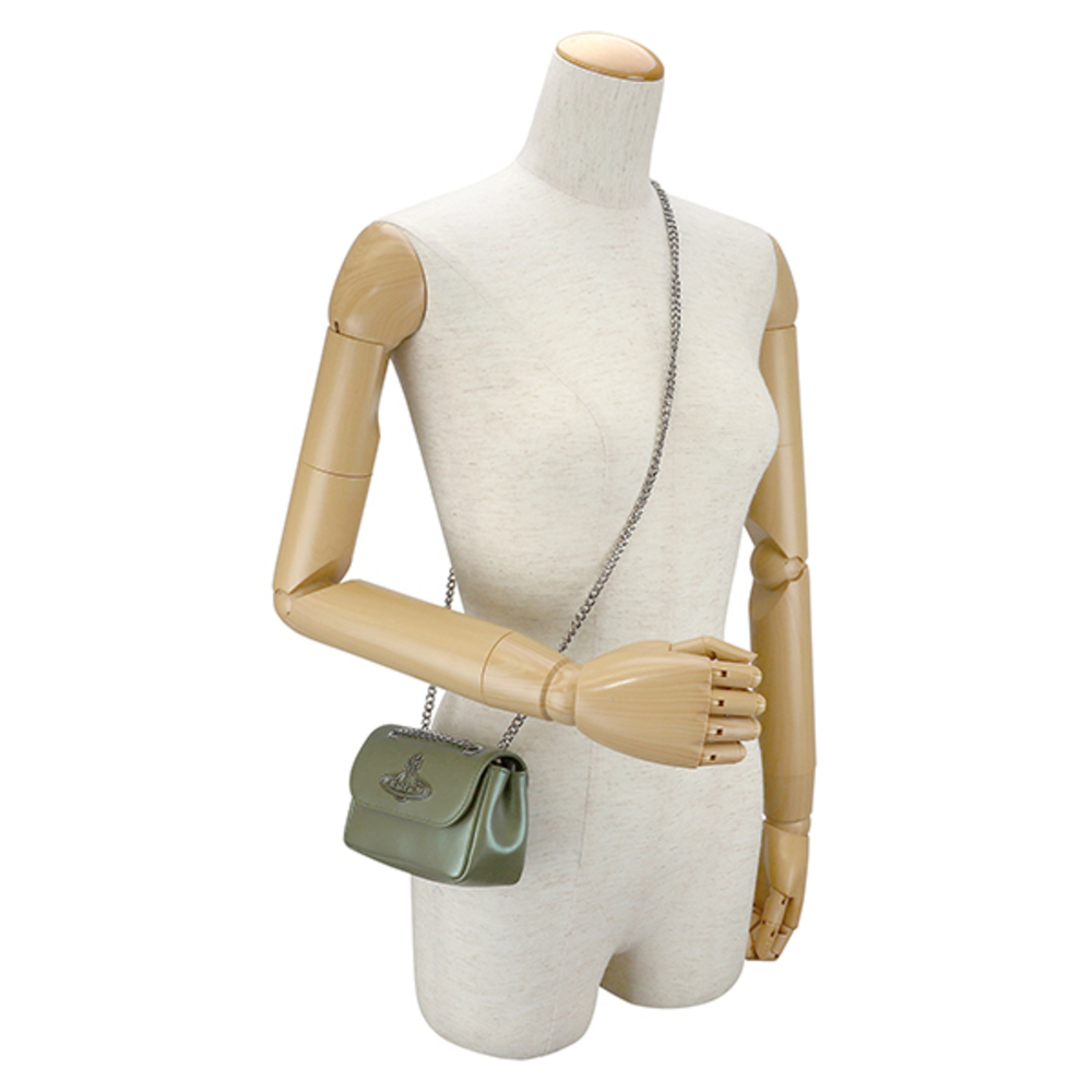 Vivienne Westwood Shoulder Bag Pearl Leather Green - Picture 6 of 9